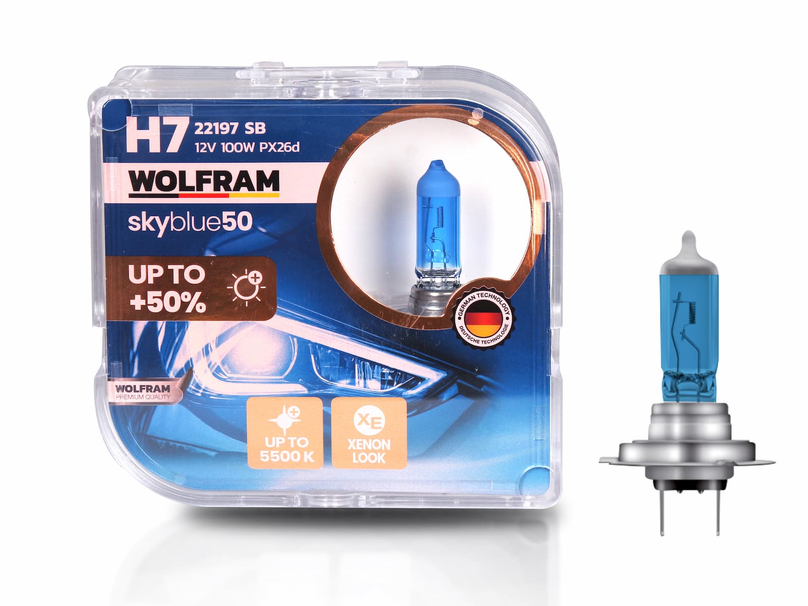 H7 Ampul Sky Blue Beyaz Işık 12V 100W