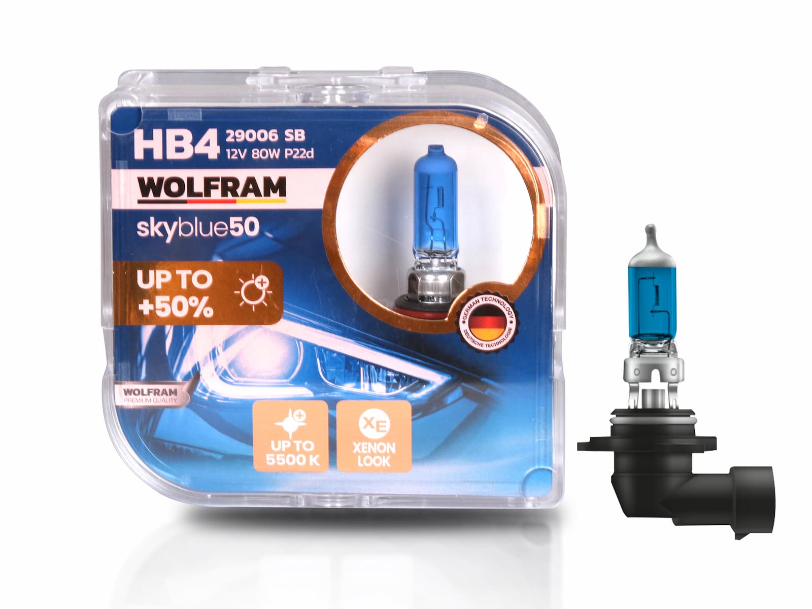 HB4 Ampul Sky Blue Beyaz Işık 12V 80W