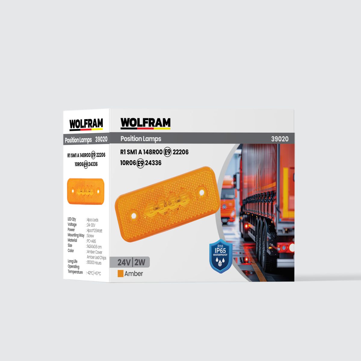 Side Marker Yan Pozisyon Lambası Amber Renk Led 24V 2W E9-R10 Belgeli