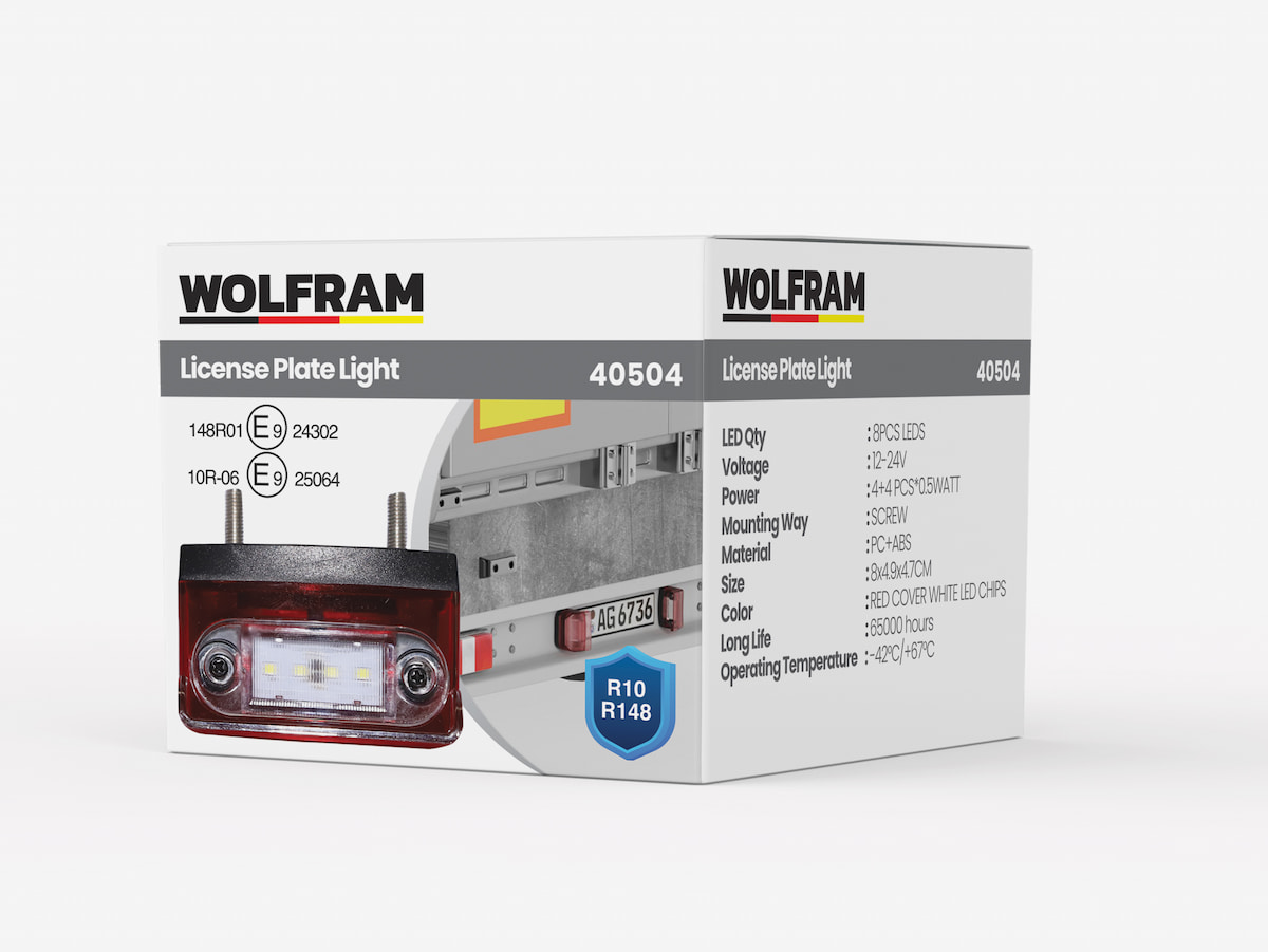 Led Plaka Lambası Kırmızı Kapak 12–24V R10 R148