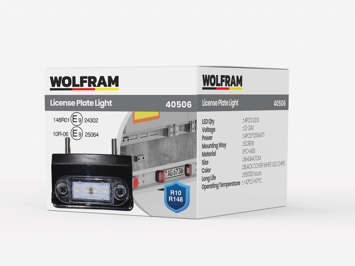 Led Plaka Lambası Siyah Kapak 12–24V R10 R148