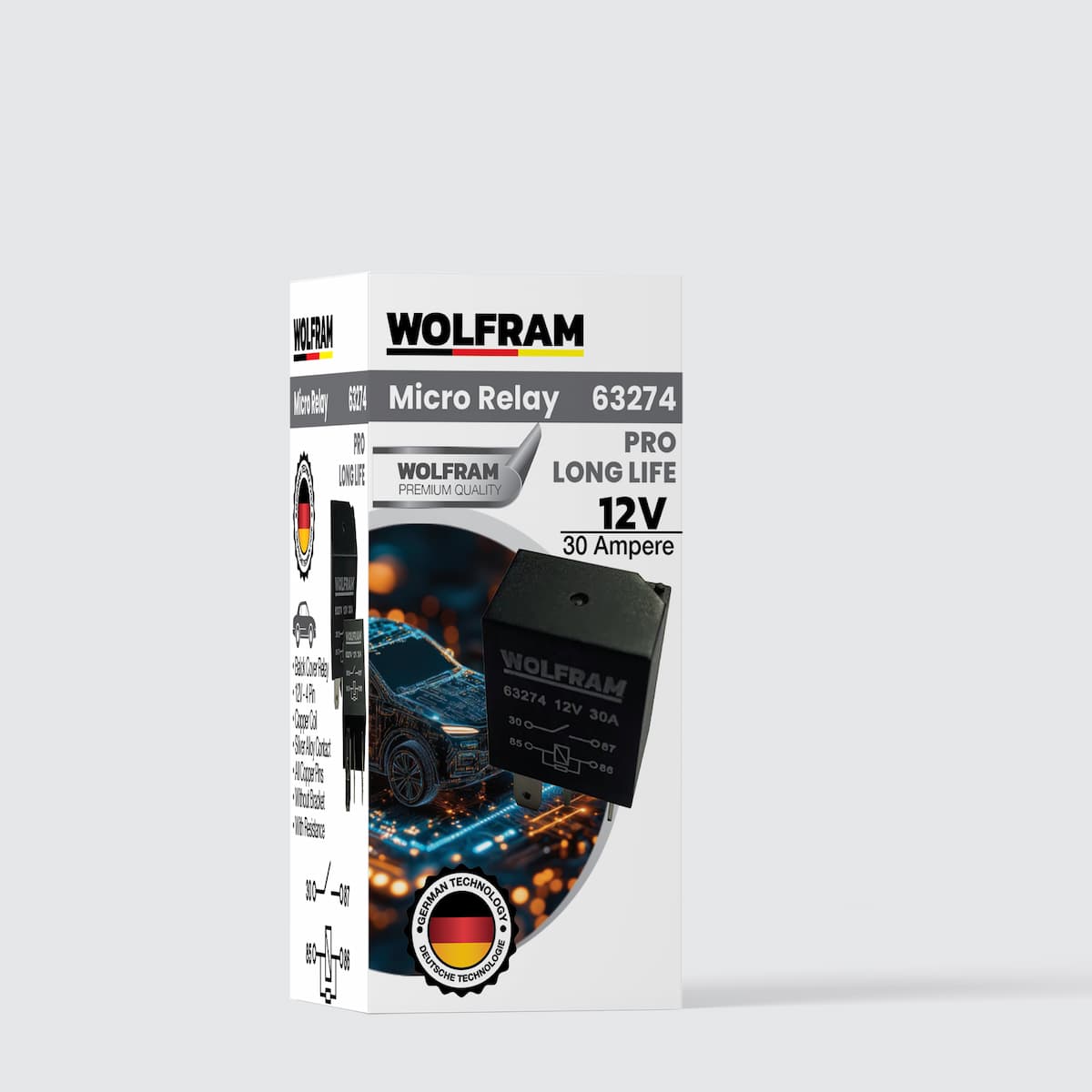 Röle Çift Platinli 4 Uçlu Pro Uzun Ömürlü 12V 30A