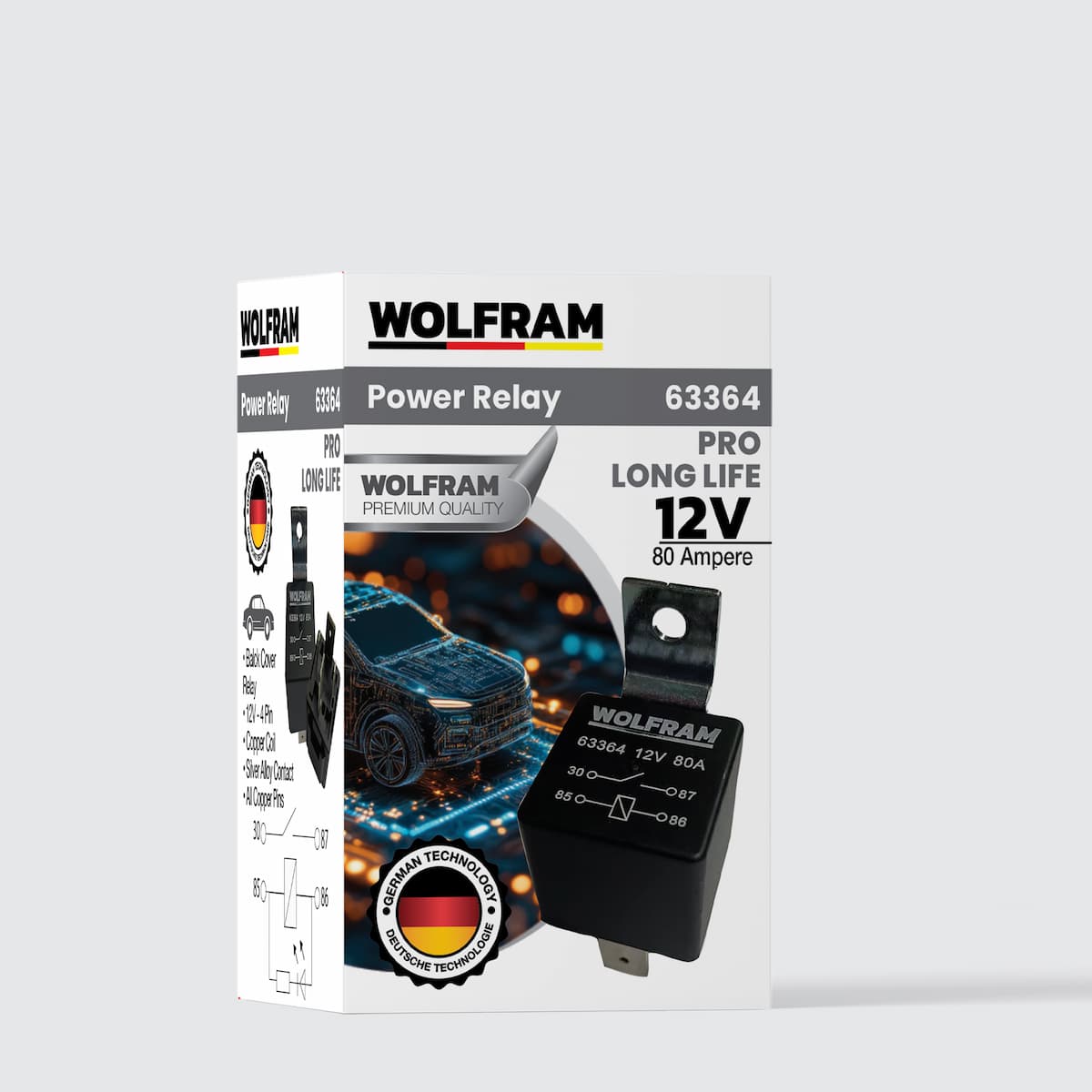 Röle Çift Platinli 4 Uçlu Pro Uzun Ömürlü 12V 80A