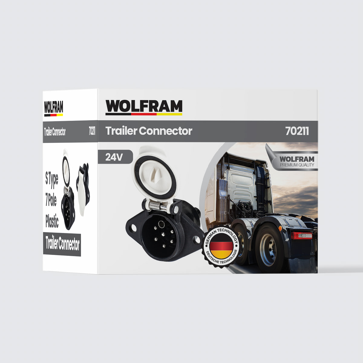 7'li S Tip Plastik Tır Dorse Fişi Dişi Beyaz Kapak