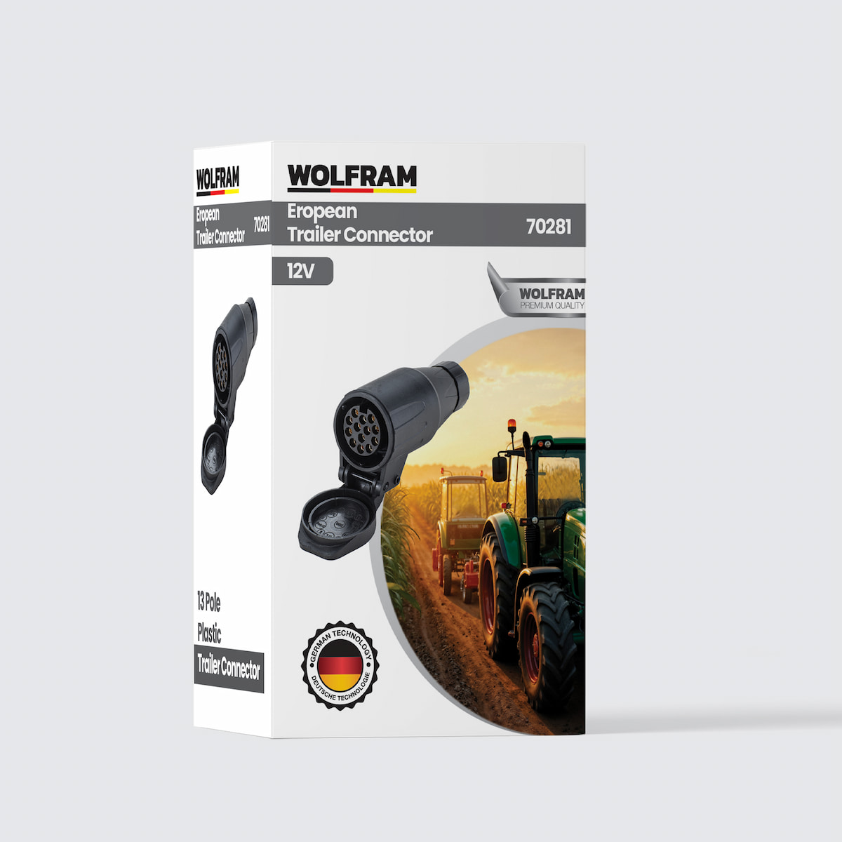 13'lü Avrupa Tip Plastik Römork Fişi Erkek