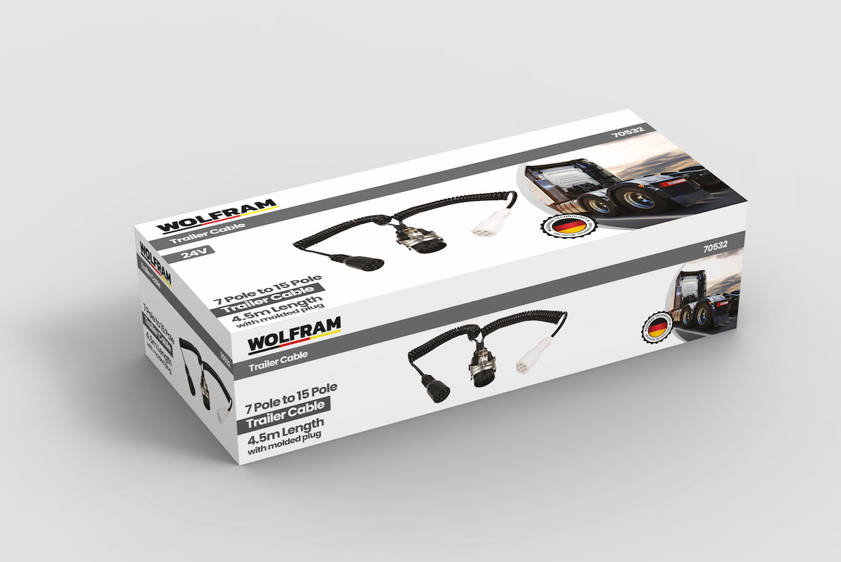 15'li N/S Çiftli Tır Dorse Kablosu - Siyah ve Beyaz Fişli