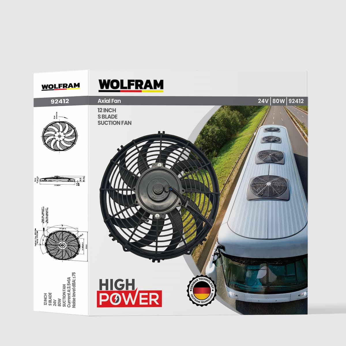 Axial Fan 12 Inch S Kanat