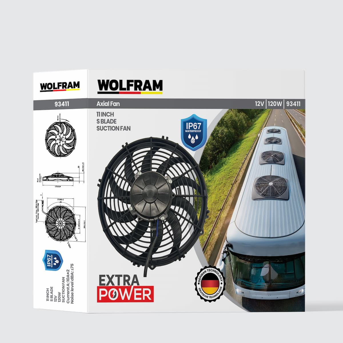Axial Fan 11 Inch S Kanat IP67 Su Geçirmez