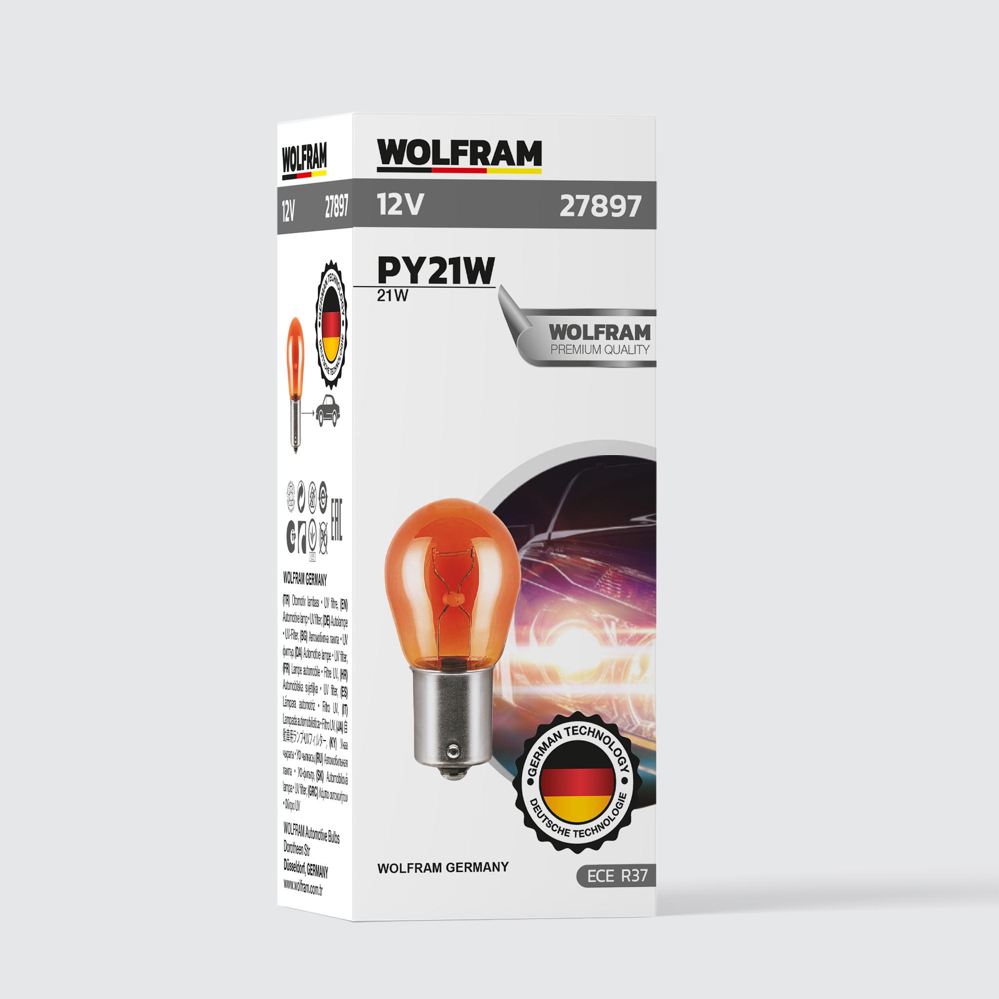 PY21W Ampul 93 Yan Tırnak Sarı 12V 21W