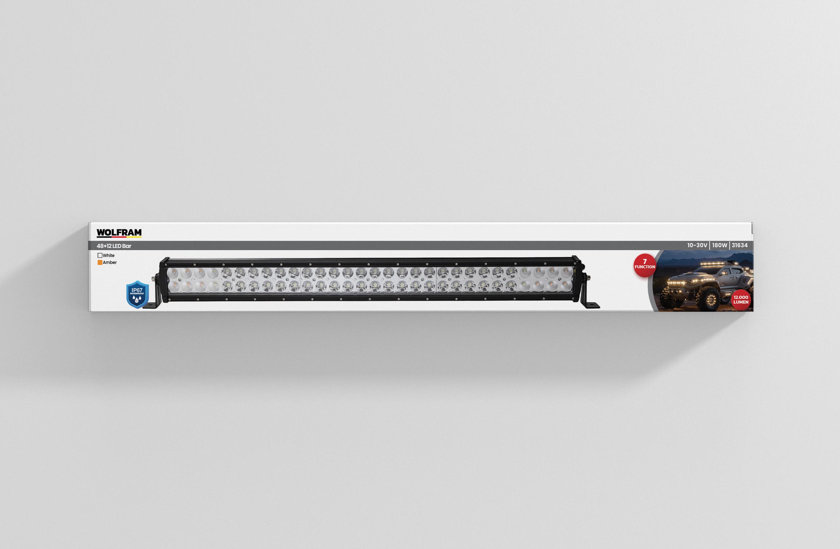 Led Bar Beyaz Işık + Amber Işık 7 Fonksiyon Çakarlı 81 cm 12/24V E-Belgeli 180W