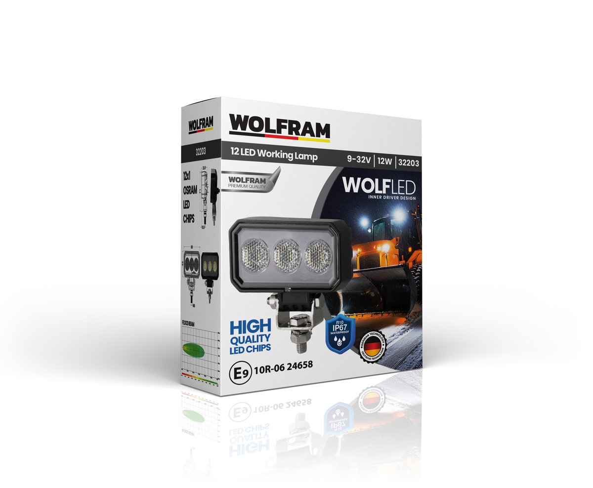Wolfram Wolf Serisi 32203 Çalışma Lambası Dikdörtgen Midi 1020 Lümen FLOOD