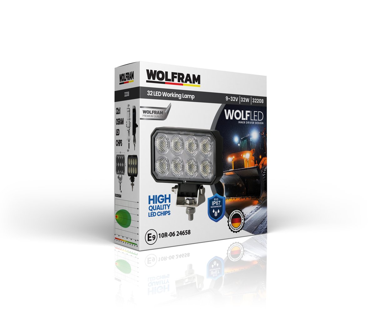Wolfram Wolf Serisi 32208 Çalışma Lambası Dikdörtgen Maxsi 2720 Lümen FLOOD