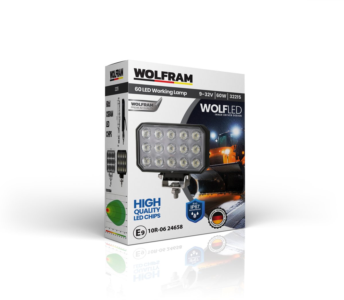 Wolfram Wolf Serisi 32215 Çalışma Lambası Dikdörtgen LARGE 5100 Lümen FLOOD