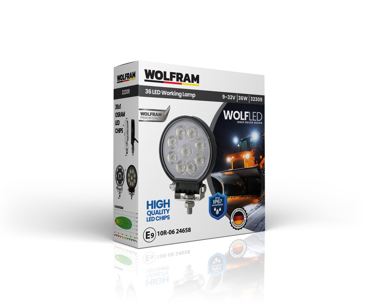 Wolfram Wolf Serisi 32309 Çalışma Lambası Yuvarlak Maxsi 3060 Lümen FLOOD