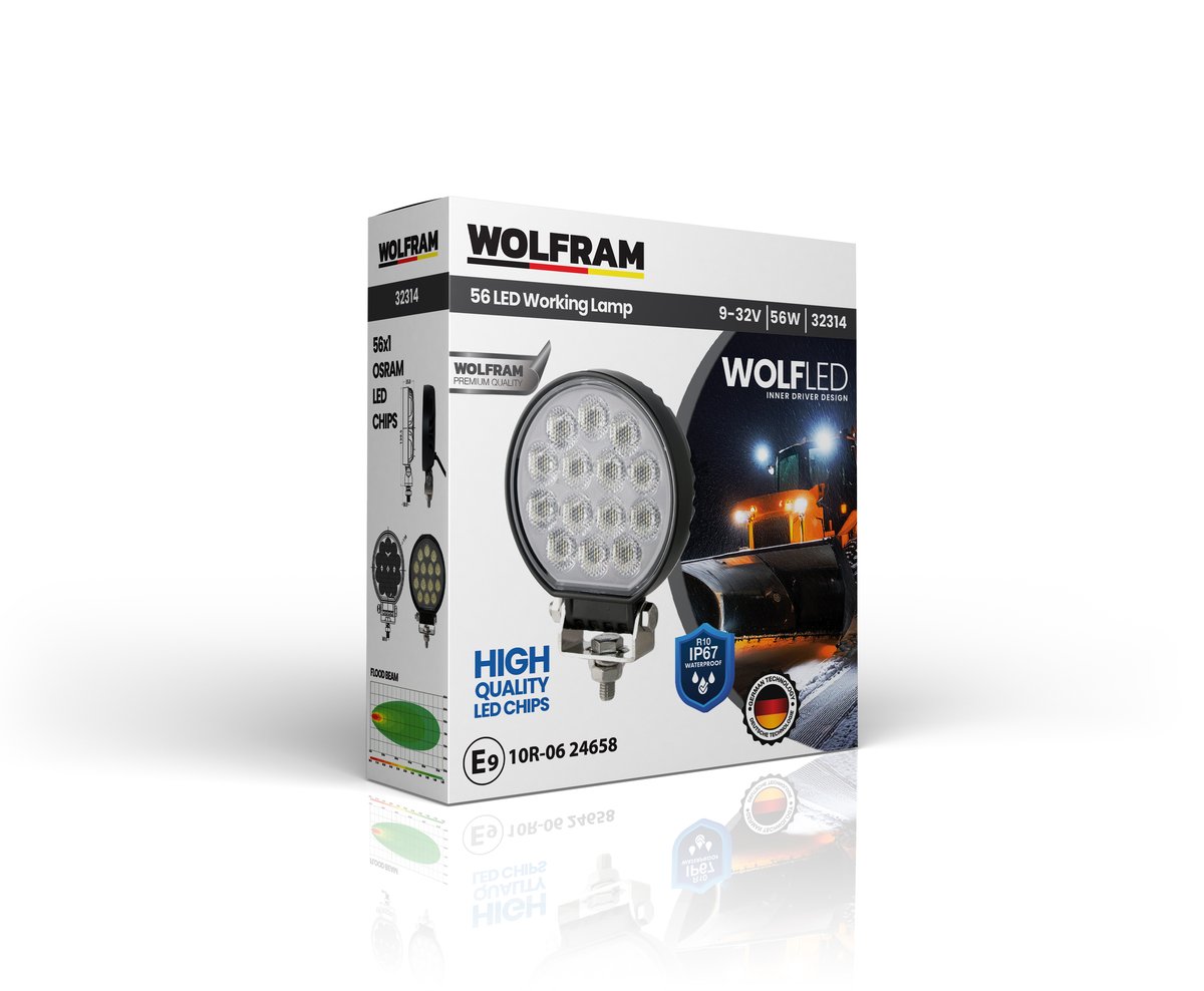 Wolfram Wolf Serisi 32314 Çalışma Lambası Yuvarlak LARGE 4760 Lümen FLOOD