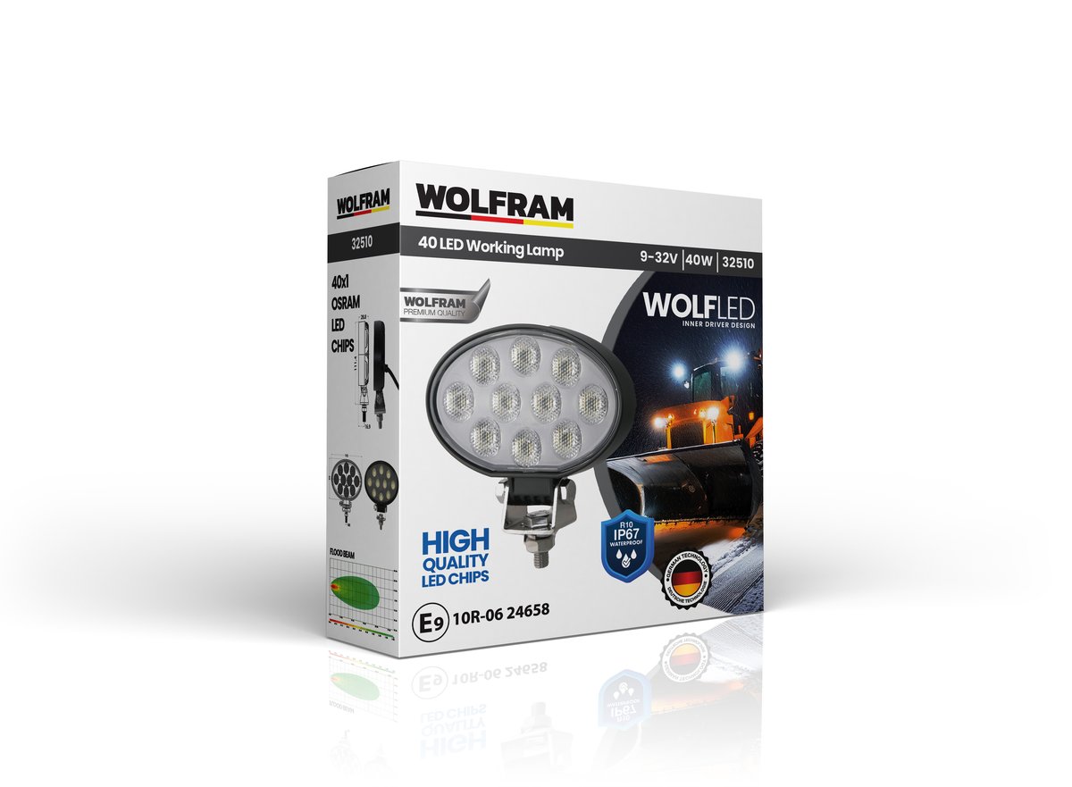 Wolfram Wolf Serisi 32510 Çalışma Lambası Elips Maxsi 3400 Lümen FLOOD