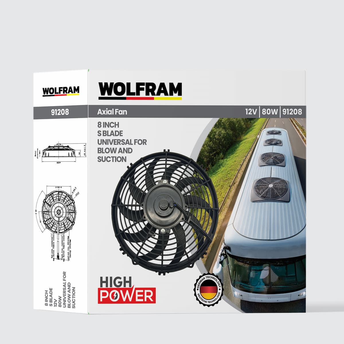 Axial Fan 8 Inch S Kanat