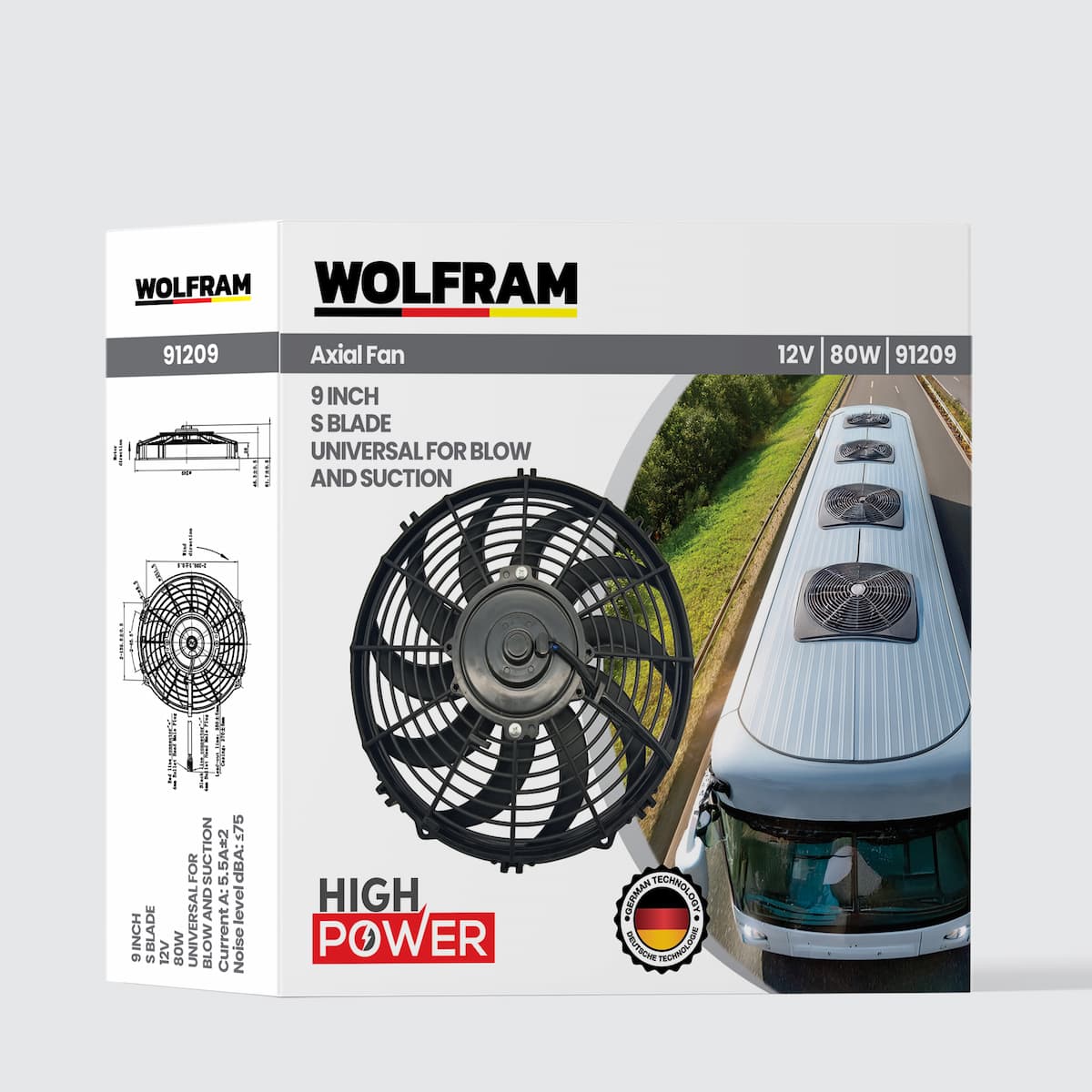 Axial Fan 9 Inch S Kanat
