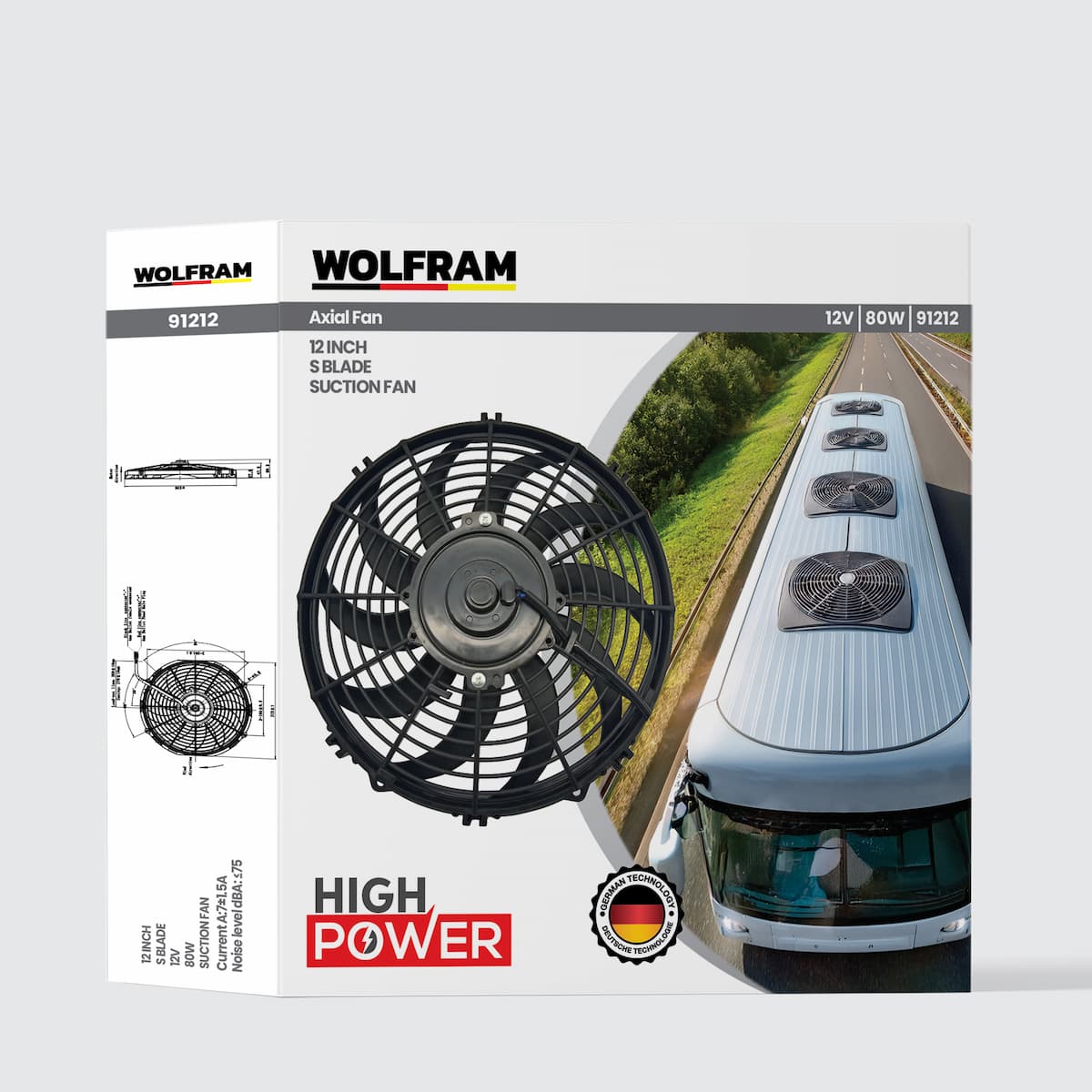 Axial Fan 12 Inch S Kanat