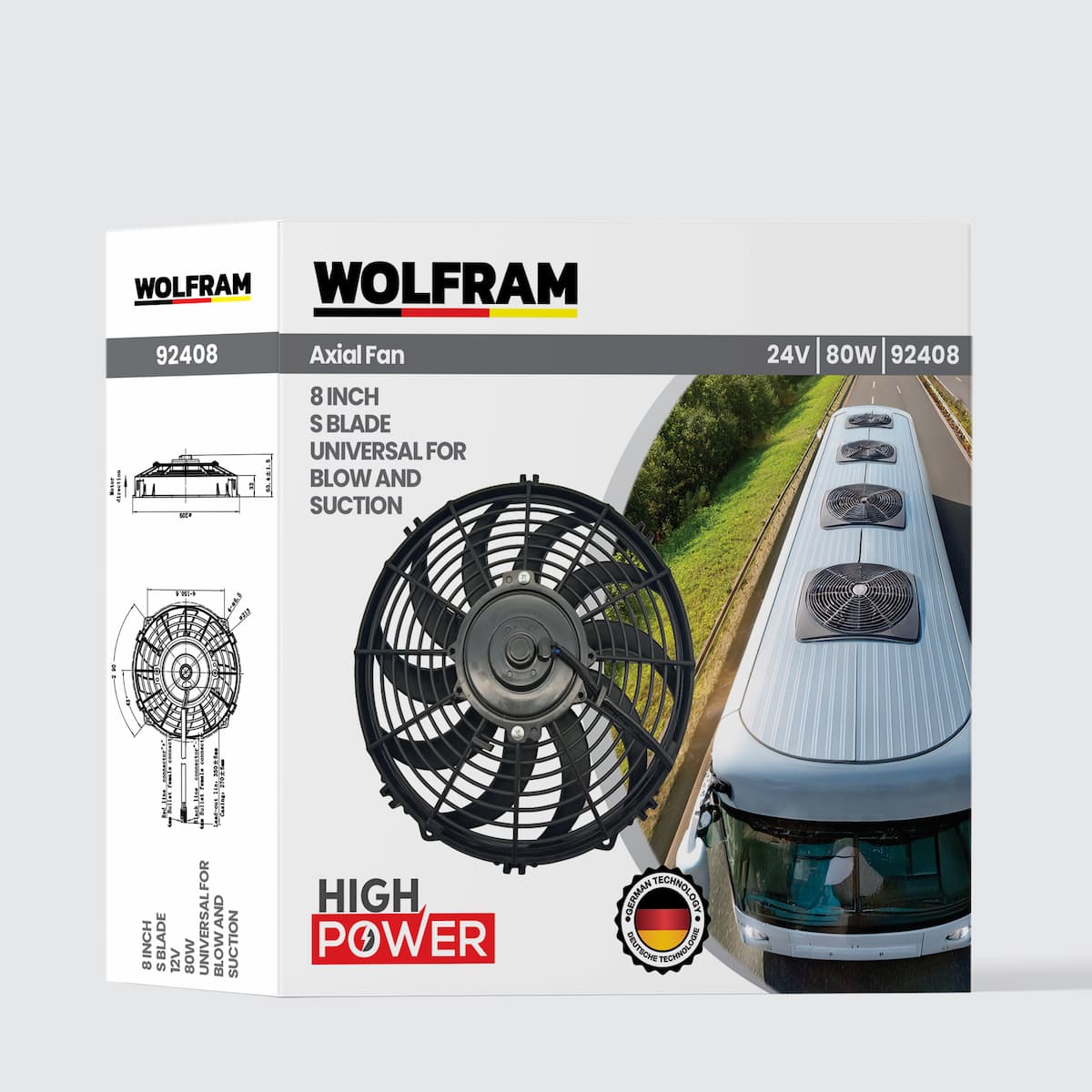 Axial Fan 8 Inch S Kanat