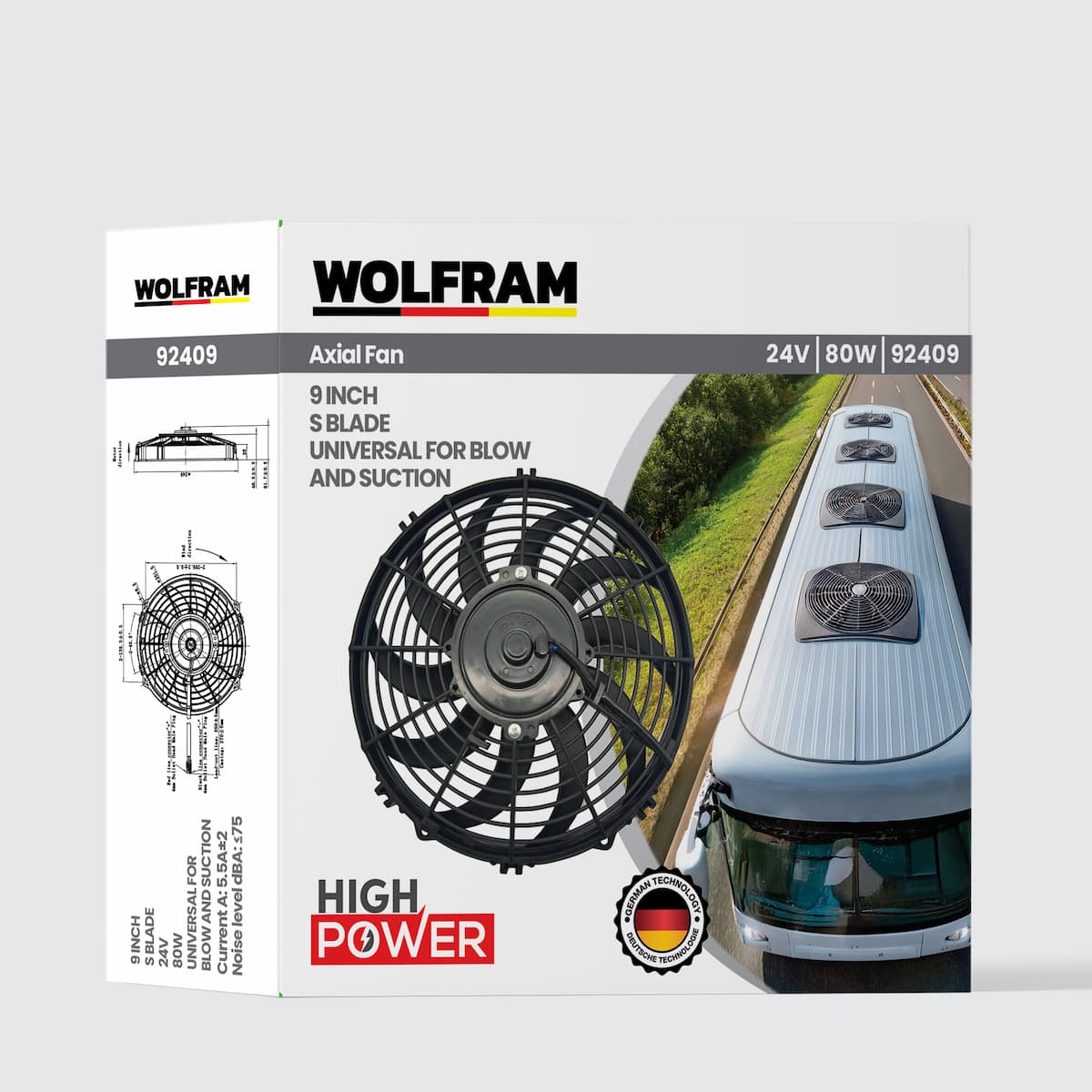 Axial Fan 9 Inch S Kanat